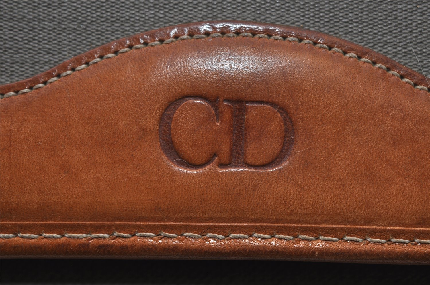 Authentic Christian Dior Shoulder Cross Body Bag Purse PVC Leather Gray 6687I