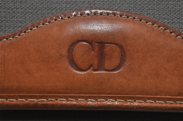 Authentic Christian Dior Shoulder Cross Body Bag Purse PVC Leather Gray 6687I