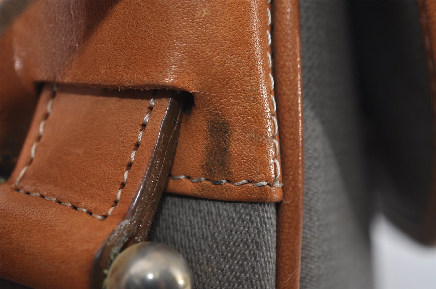 Authentic Christian Dior Shoulder Cross Body Bag Purse PVC Leather Gray 6687I