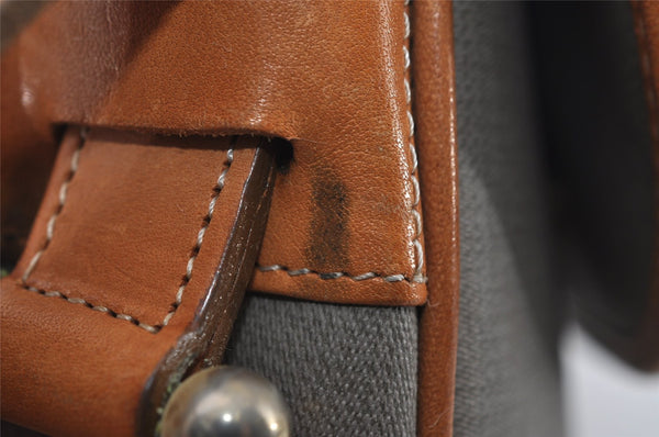 Authentic Christian Dior Shoulder Cross Body Bag Purse PVC Leather Gray 6687I