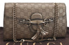 Authentic GUCCI Guccissima Horsebit Chain Shoulder Bag Leather 295402 Gold 6688F