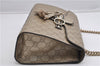 Authentic GUCCI Guccissima Horsebit Chain Shoulder Bag Leather 295402 Gold 6688F