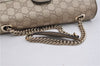 Authentic GUCCI Guccissima Horsebit Chain Shoulder Bag Leather 295402 Gold 6688F