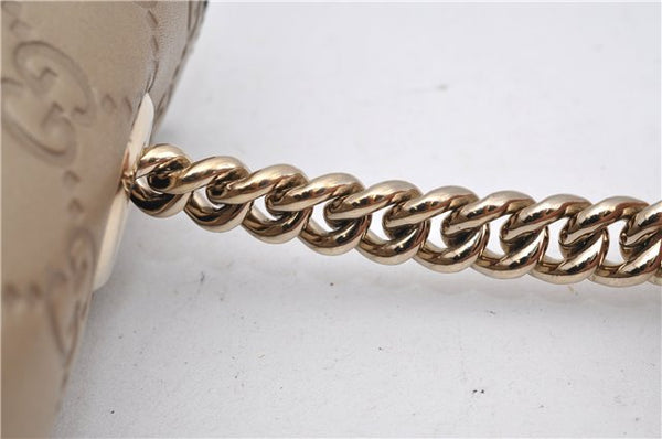 Authentic GUCCI Guccissima Horsebit Chain Shoulder Bag Leather 295402 Gold 6688F