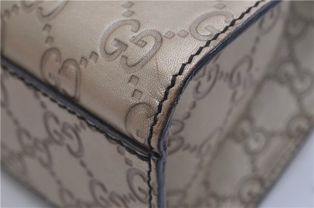 Authentic GUCCI Guccissima Horsebit Chain Shoulder Bag Leather 295402 Gold 6688F