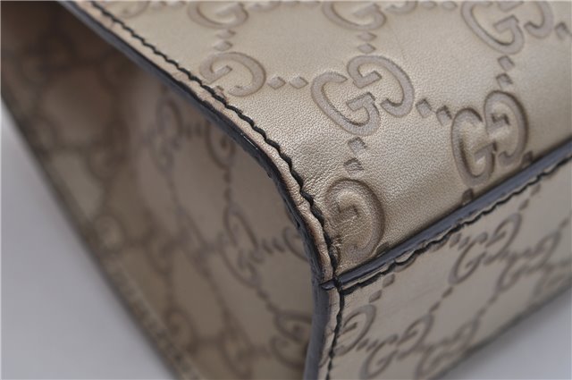 Authentic GUCCI Guccissima Horsebit Chain Shoulder Bag Leather 295402 Gold 6688F