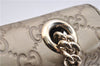 Authentic GUCCI Guccissima Horsebit Chain Shoulder Bag Leather 295402 Gold 6688F