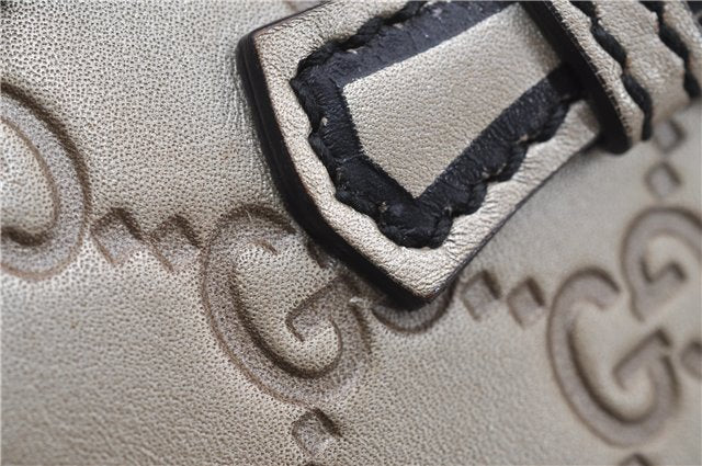 Authentic GUCCI Guccissima Horsebit Chain Shoulder Bag Leather 295402 Gold 6688F