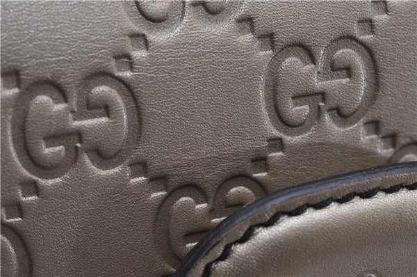 Authentic GUCCI Guccissima Horsebit Chain Shoulder Bag Leather 295402 Gold 6688F