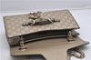 Authentic GUCCI Guccissima Horsebit Chain Shoulder Bag Leather 295402 Gold 6688F