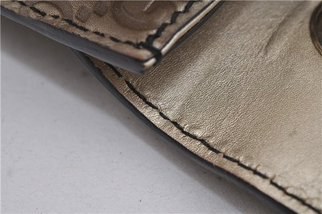 Authentic GUCCI Guccissima Horsebit Chain Shoulder Bag Leather 295402 Gold 6688F