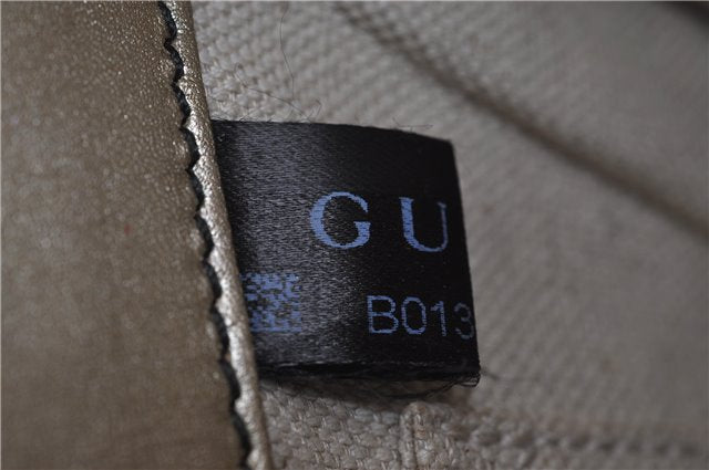 Authentic GUCCI Guccissima Horsebit Chain Shoulder Bag Leather 295402 Gold 6688F