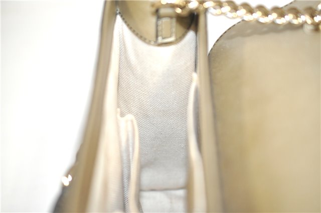 Authentic GUCCI Guccissima Horsebit Chain Shoulder Bag Leather 295402 Gold 6688F