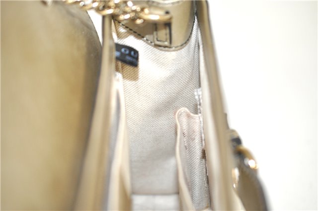Authentic GUCCI Guccissima Horsebit Chain Shoulder Bag Leather 295402 Gold 6688F