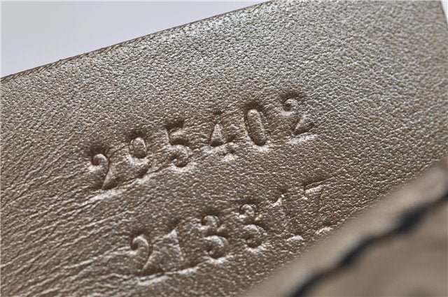 Authentic GUCCI Guccissima Horsebit Chain Shoulder Bag Leather 295402 Gold 6688F