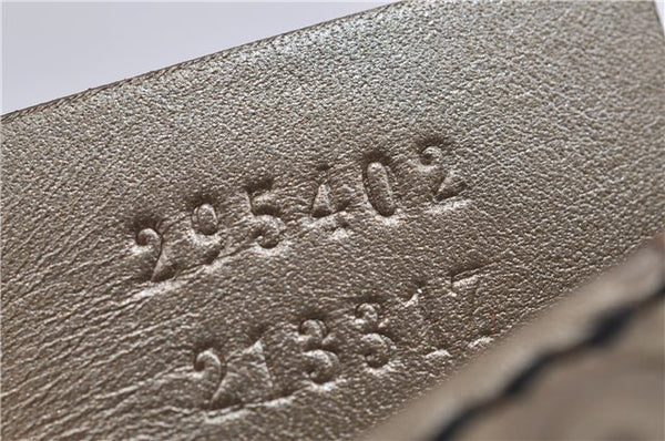 Authentic GUCCI Guccissima Horsebit Chain Shoulder Bag Leather 295402 Gold 6688F