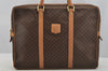 Authentic CELINE Macadam Blason Pattern Briefcase PVC Leather Brown 6689I