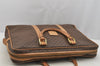 Authentic CELINE Macadam Blason Pattern Briefcase PVC Leather Brown 6689I