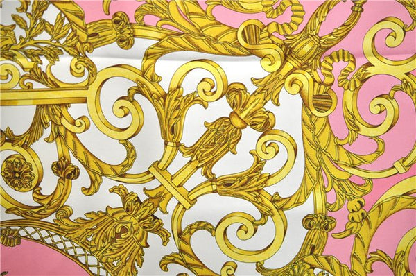 Authentic HERMES Carre 90 Scarf "LES TUILERIES " Silk Pink 6690E