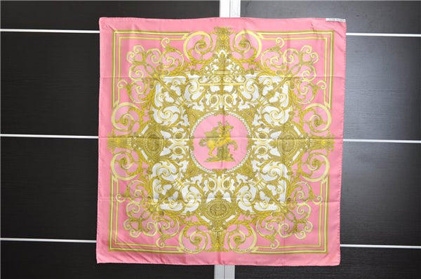 Authentic HERMES Carre 90 Scarf "LES TUILERIES " Silk Pink 6690E