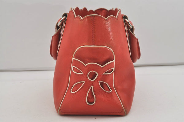 Authentic CELINE Boogie Bag Vintage Hand Bag Purse Leather Red 6690I