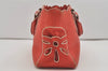 Authentic CELINE Boogie Bag Vintage Hand Bag Purse Leather Red 6690I