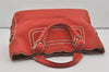 Authentic CELINE Boogie Bag Vintage Hand Bag Purse Leather Red 6690I