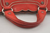 Authentic CELINE Boogie Bag Vintage Hand Bag Purse Leather Red 6690I