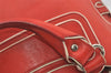 Authentic CELINE Boogie Bag Vintage Hand Bag Purse Leather Red 6690I