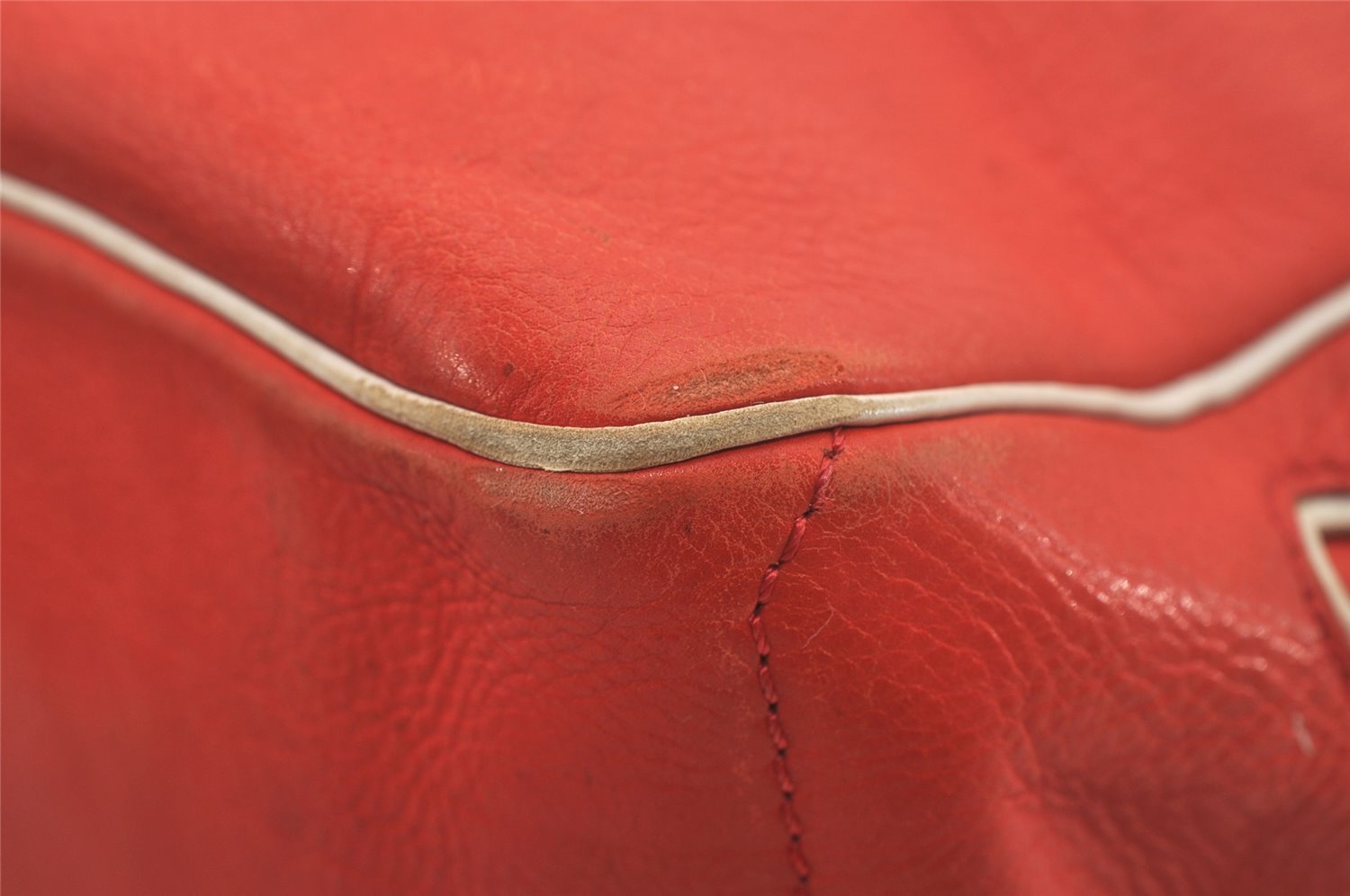 Authentic CELINE Boogie Bag Vintage Hand Bag Purse Leather Red 6690I