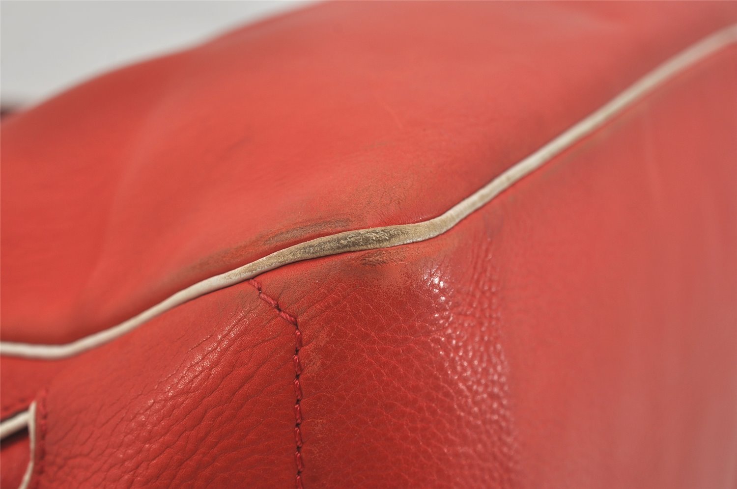 Authentic CELINE Boogie Bag Vintage Hand Bag Purse Leather Red 6690I
