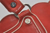 Authentic CELINE Boogie Bag Vintage Hand Bag Purse Leather Red 6690I