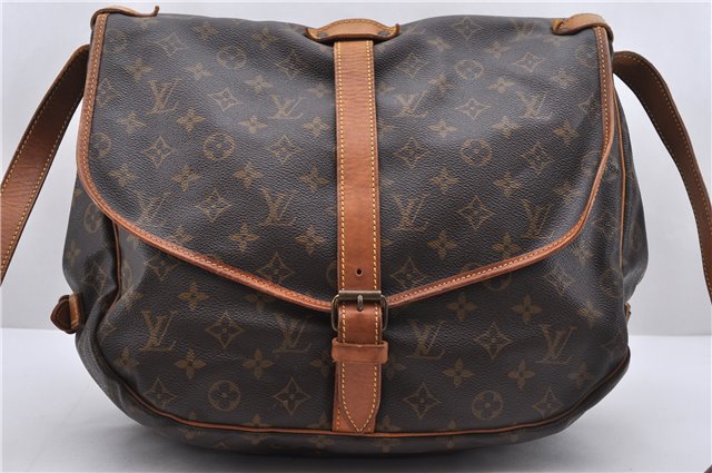 Auth Louis Vuitton Monogram Saumur 35 Shoulder Cross Body Bag M42254 LV 6691D