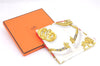 Authentic HERMES Carre 90 Scarf "LES CAVALIERS D'OR " Silk Pink Box 6691E