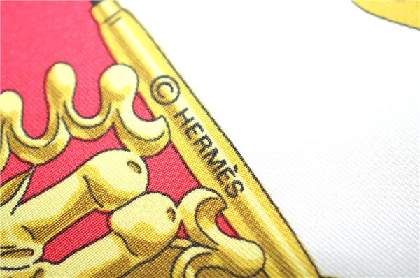 Authentic HERMES Carre 90 Scarf "LES CAVALIERS D'OR " Silk Pink Box 6691E