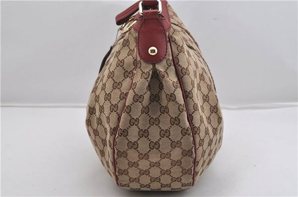 Authentic GUCCI Sukey Shoulder Bag GG Canvas Leather 232955 Brown 6691F