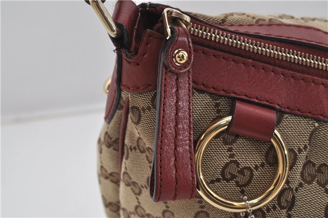 Authentic GUCCI Sukey Shoulder Bag GG Canvas Leather 232955 Brown 6691F