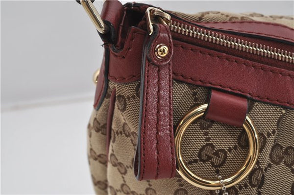 Authentic GUCCI Sukey Shoulder Bag GG Canvas Leather 232955 Brown 6691F