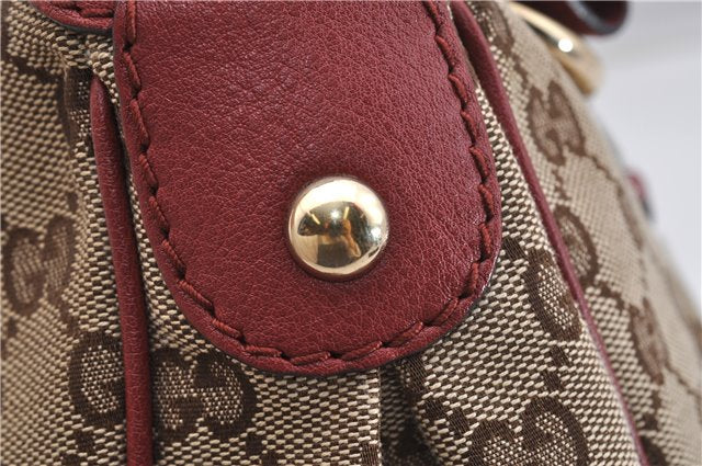 Authentic GUCCI Sukey Shoulder Bag GG Canvas Leather 232955 Brown 6691F