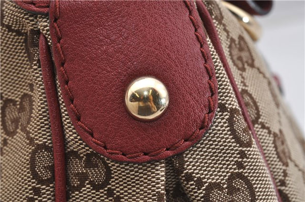 Authentic GUCCI Sukey Shoulder Bag GG Canvas Leather 232955 Brown 6691F