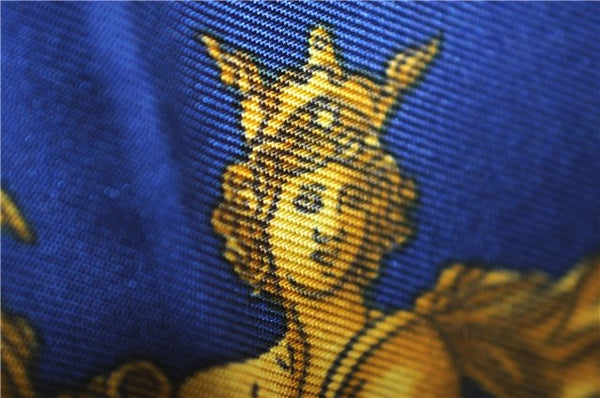 Authentic HERMES Carre 90 Scarf "LES TUILERIES " Silk Blue Green Box 6692E