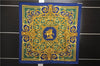 Authentic HERMES Carre 90 Scarf "LES TUILERIES " Silk Blue Green Box 6692E