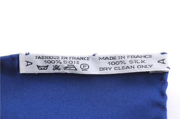 Authentic HERMES Carre 90 Scarf "LES TUILERIES " Silk Blue Green Box 6692E