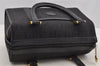 Authentic GUCCI Vintage Hand Boston Bag Purse Canvas Leather Black Junk 6692I