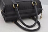 Authentic GUCCI Vintage Hand Boston Bag Purse Canvas Leather Black Junk 6692I