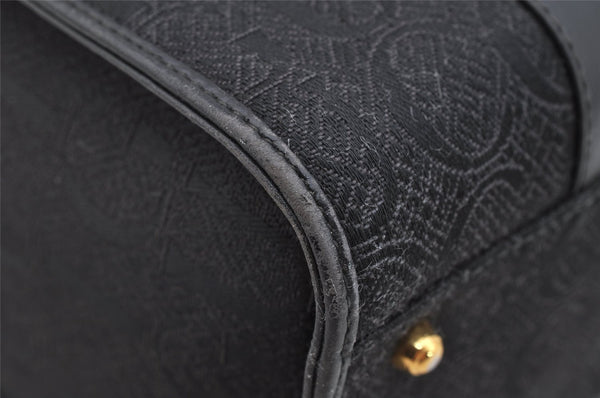 Authentic GUCCI Vintage Hand Boston Bag Purse Canvas Leather Black Junk 6692I