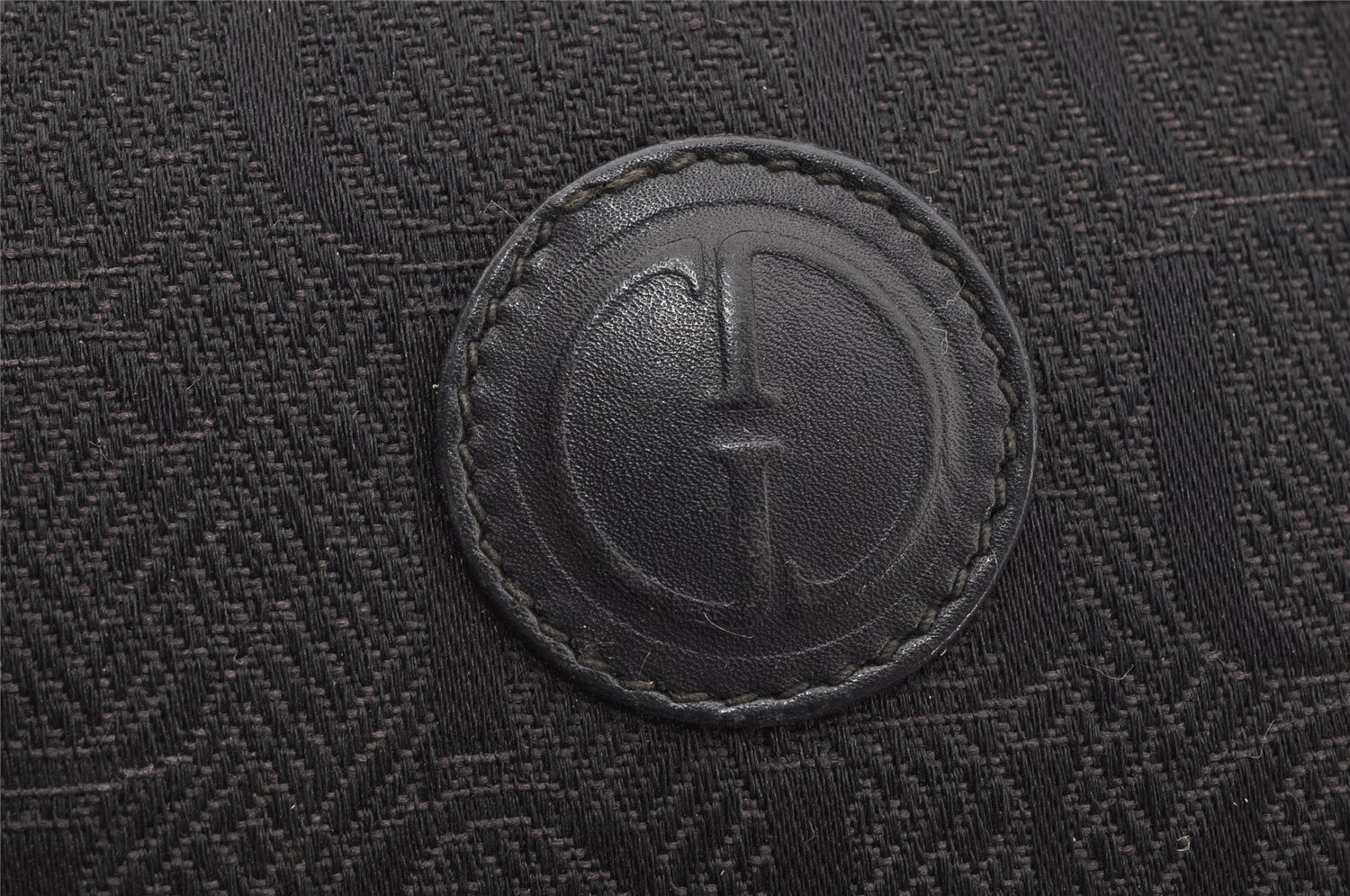 Authentic GUCCI Vintage Hand Boston Bag Purse Canvas Leather Black Junk 6692I