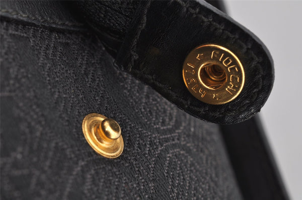 Authentic GUCCI Vintage Hand Boston Bag Purse Canvas Leather Black Junk 6692I