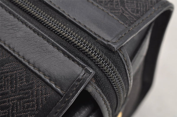 Authentic GUCCI Vintage Hand Boston Bag Purse Canvas Leather Black Junk 6692I