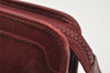 Authentic CELINE Vintage Clutch Hand Bag Purse Leather Bordeaux Red 6693I